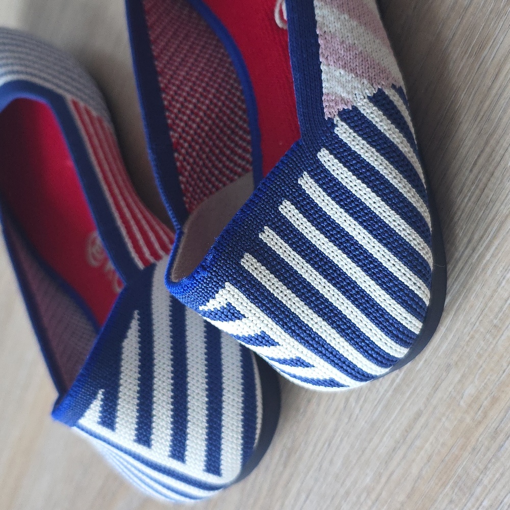 Rothy's Blue and Pink Striped Flats - Picture 6 of 13